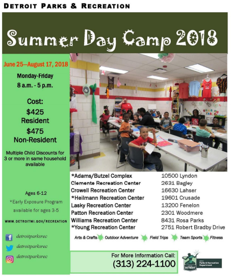 City of Detroit - Parks and Recreation - Summer Day Camp 2018